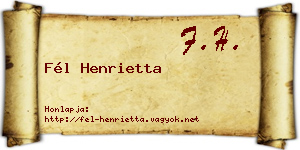 Fél Henrietta névjegykártya